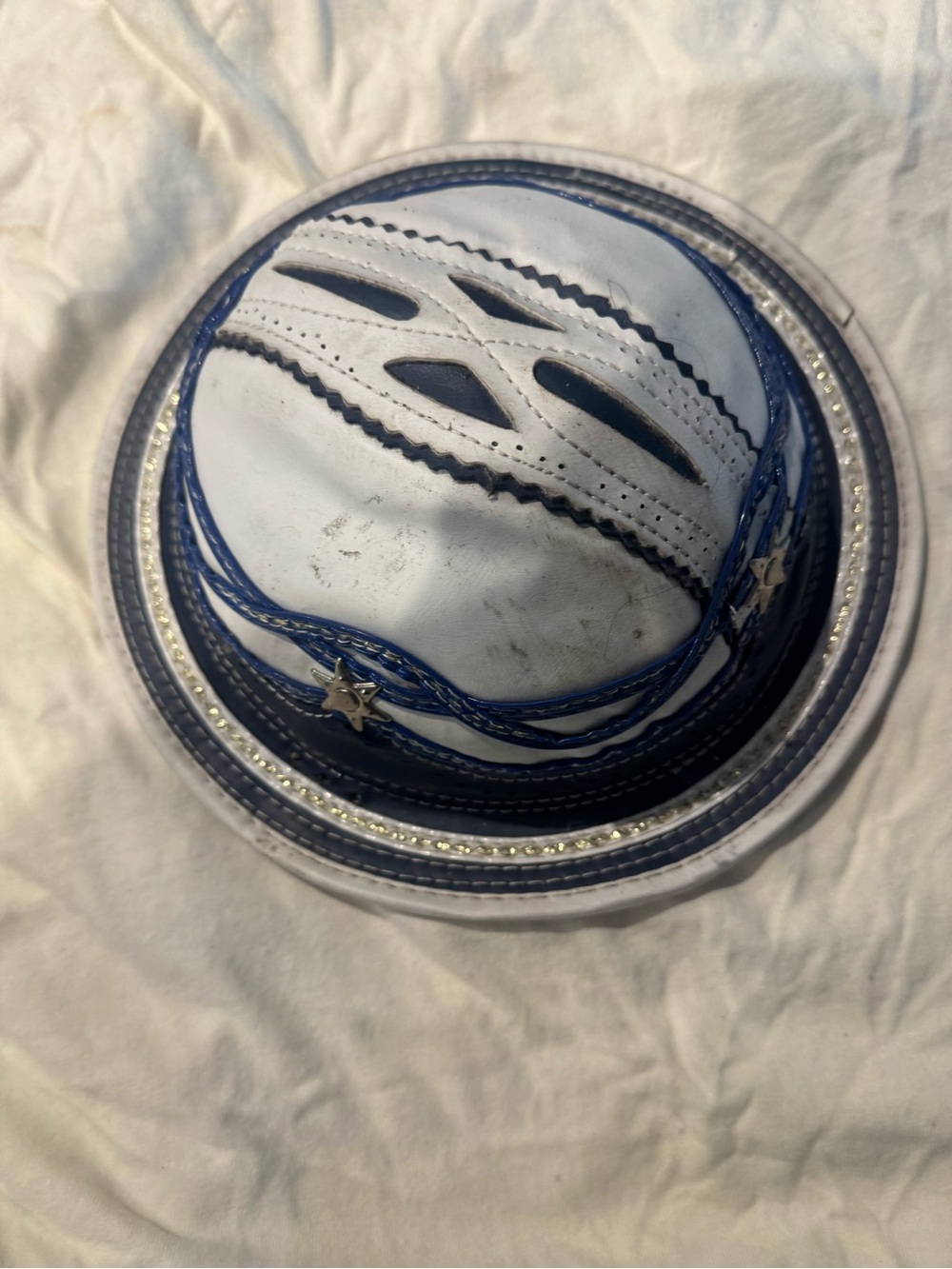 Dominguinhos vaqueiro hat ,Blue and White Decorative Leather Bowl - Home Accents